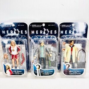 Mezco NBC Heroes Hiro Nakamura, Claire Bennet & Peter Petrelli Action Figures